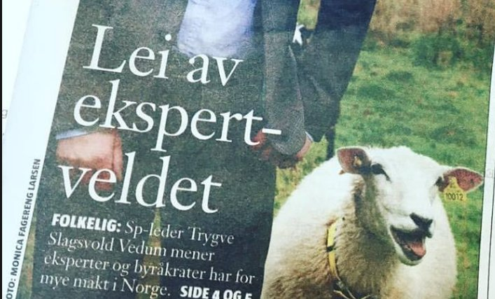forsberg's tweet photo. Slagsvold Vedum vil ikke ta vaksina uansett. Den er nemlig utviklet av eksperter. https://t.co/6e1rGEHFgA