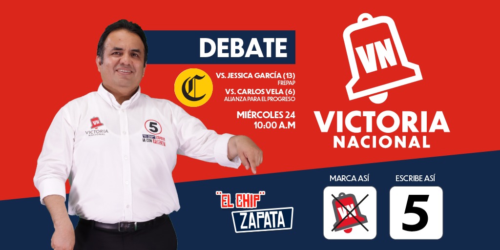 CharlesZapataVe's tweet photo. Mañana miércoles a las 10:00 A.M. estaré en un debate organizado por El Comercio. 🔔🔔🔔
Participarán conmigo los candidatos: Jessica García del FREPAF y Carlos Vela de Alianza Para el Progreso. 
¡Suenan las CAMPANAS!
#CharlesVaConForzay
#VictoriaNacional
#MarcalasCampanas https://t.co/fJuul3NW9L