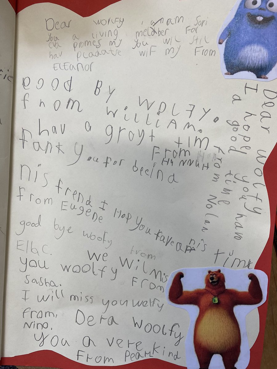 BNWPS_Lisa's tweet photo. We’re going to miss having Wolfie in our class! https://t.co/ny1gNycUiU