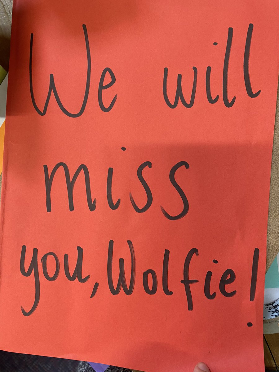 BNWPS_Lisa's tweet photo. We’re going to miss having Wolfie in our class! https://t.co/ny1gNycUiU
