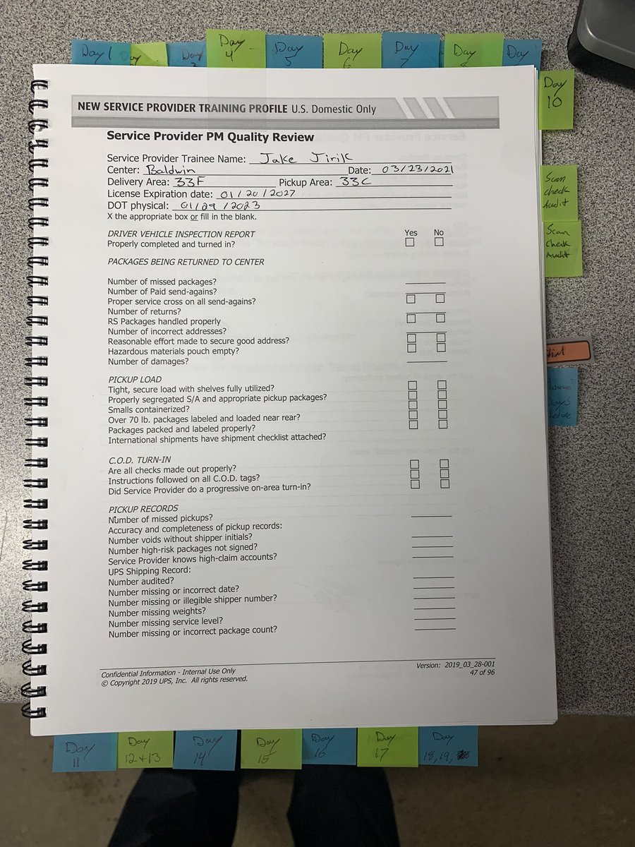 Driver progression book looking like a planner in Baldwin! Great job staying organized Anthony! @AnthSheppard @ericgriffin86 @chriskorba22