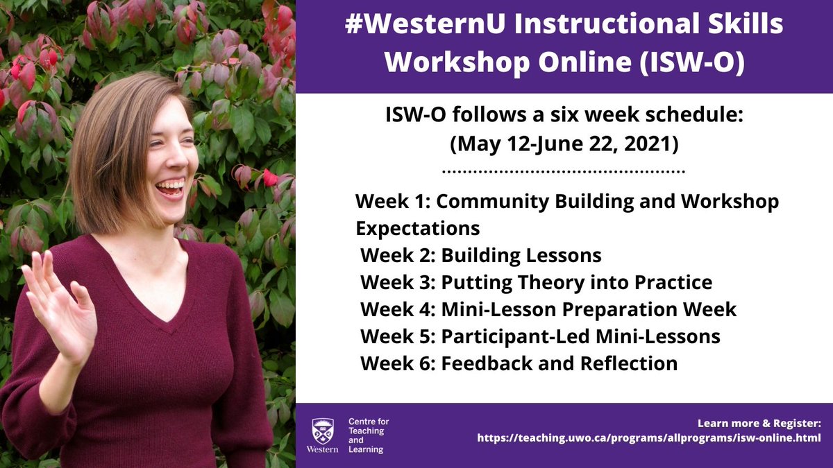 These are a few of our favourite things:
➡️@bethhundey's birthday (TODAY)!
➡️Registration for ISW-O is OPEN!
➡️Thursday WEEKLY eLearning Drop-In Q&amp;As!

Let's celebrate a wonderful colleague, a great limited enrollment program she co-facilitates, &amp; all things eLearning at the CTL!