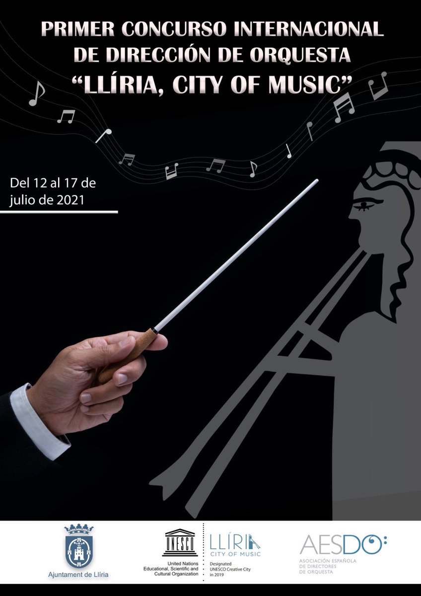AESDO's tweet photo. I CONCURSO INTERNACIONAL DE DIRECCIÓN DE ORQUESTA “LLÍRIA CITY OF MUSIC”. Del 12 al 17 de julio. Más información: https://t.co/q7vHoiw0oD https://t.co/nUKBtViEhZ