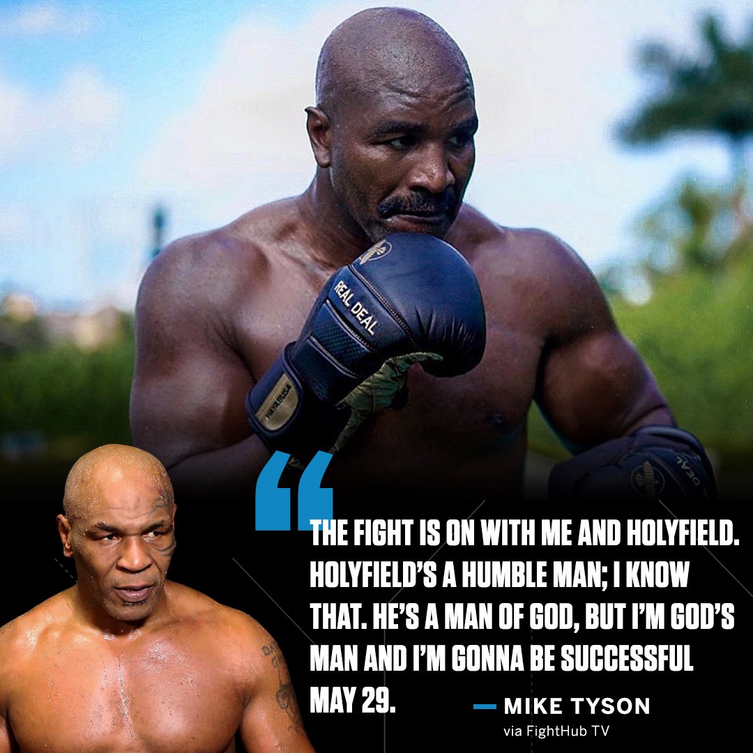 ESPNRingside's tweet image. Tyson says the Holyfield “fight is on.”