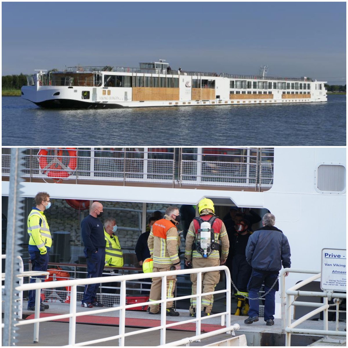 Klein brandje op een nieuw passagiersschip bestreden. Goed en snel optreden van bemanning voorkwam erger. <a href="/KazBSL/">Kazerne Bosland</a> stage OD @JoostEerland
