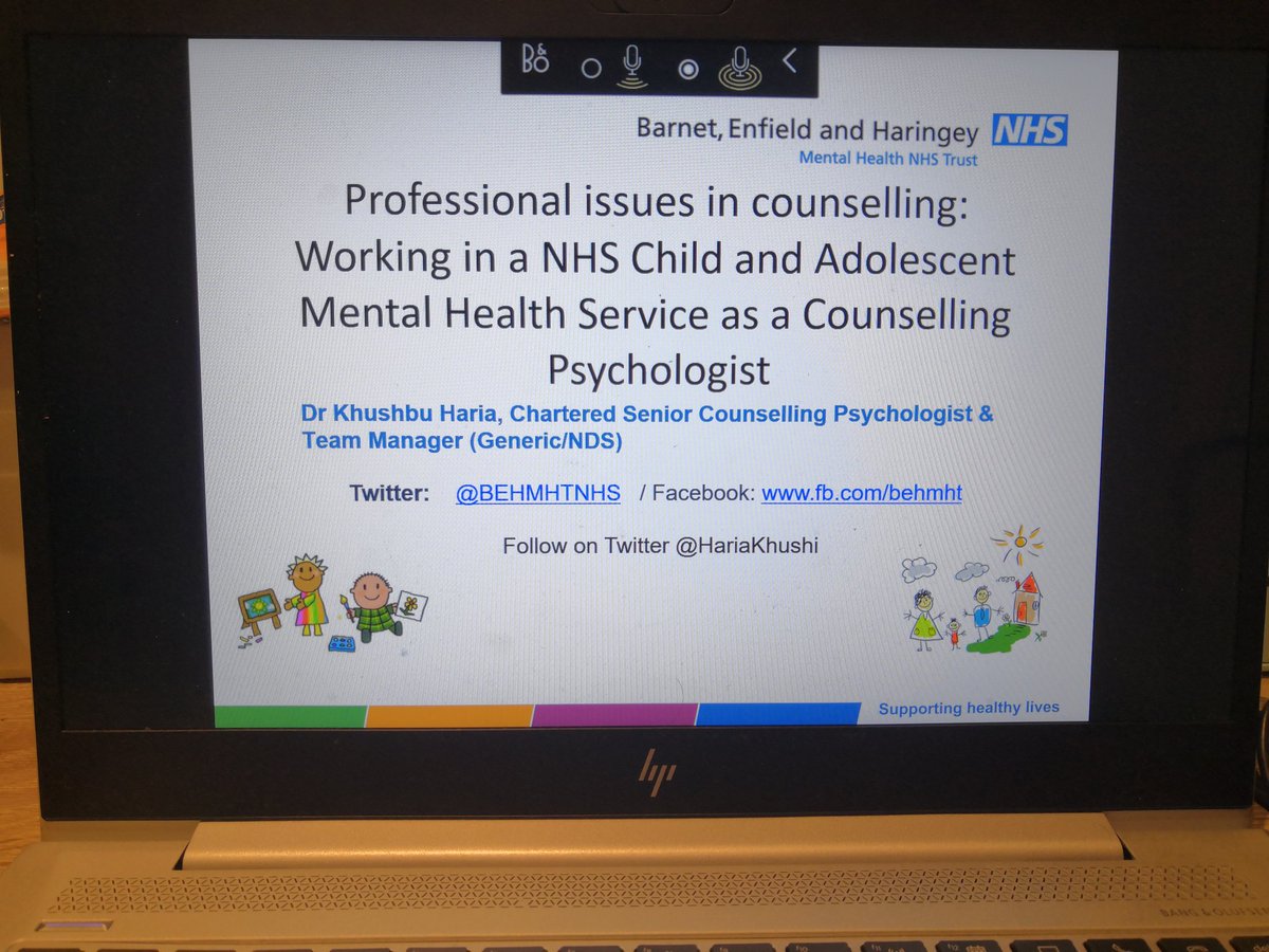 HariaKhushi's tweet photo. Thank you Dr Jessica Jones-Neilson for inviting me as a guest speaker today to present and share my experience of working as a Counselling Psychologist in a NHS Community CAMHS Setting to Psych Grads @CityUniLondon #EnfieldCAMHs @MSalfrais @dcopuk @DCoP_BACPG @BPSOfficial https://t.co/UBMyLQ7apW