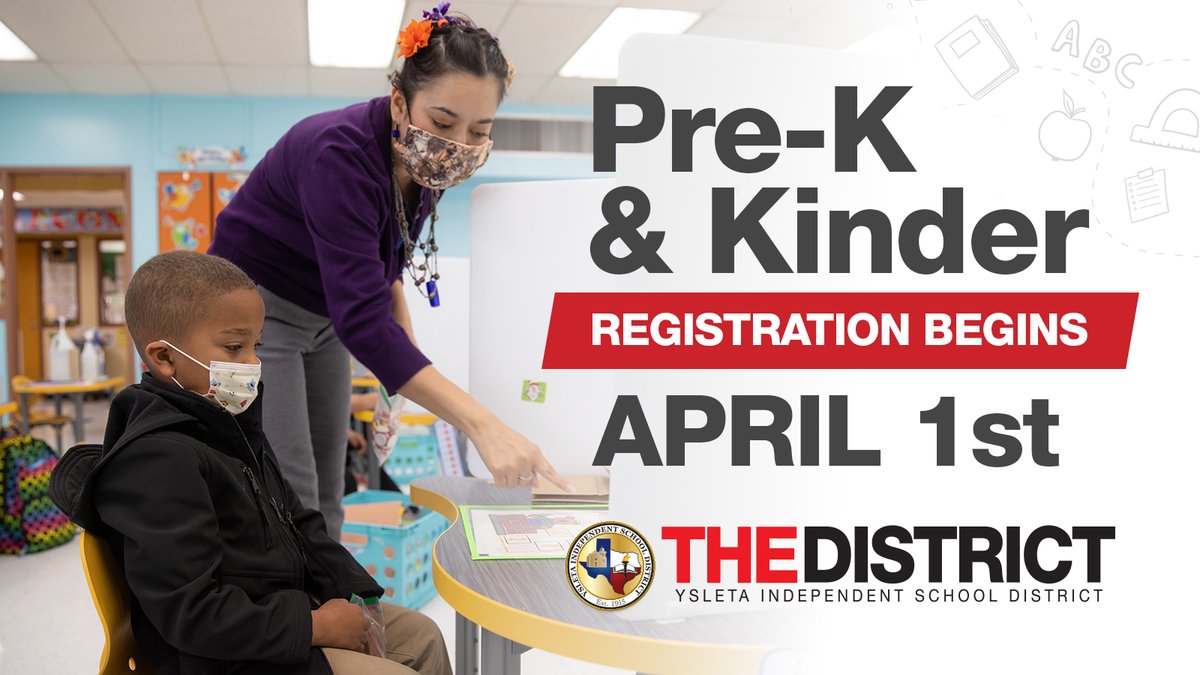Inscripciones para Pre-Kinder y Kinder empezarán el 1 de abril. Visite yisd.net/prek para toda la información. #THEDISTRICT #EntregamosExcelencia