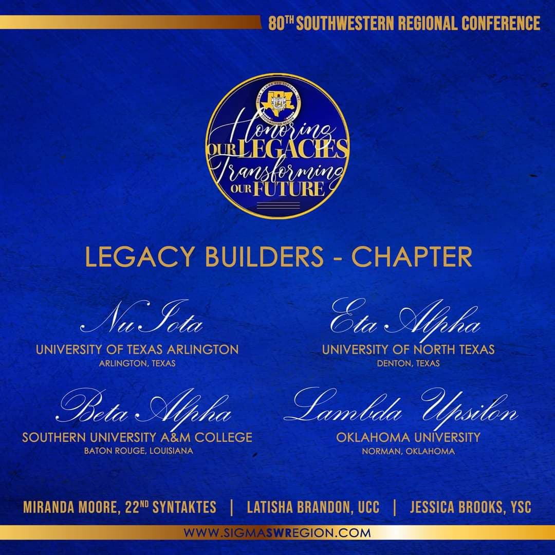OU_SGRHO's tweet photo. At the 80th Southwest Regional Conference, the Lovely Lambda Upsilon chapter &amp; its President, Joya Hegamin, were awarded the Legacy Builders Award! Keep up the hard work Soror! 💙💛🐩
#HonoringOurLegacies #TransformingOurFuture #SigmaGammaRho #SGRhoUpdates #SGRhoSWRegion https://t.co/wluLM18zCM