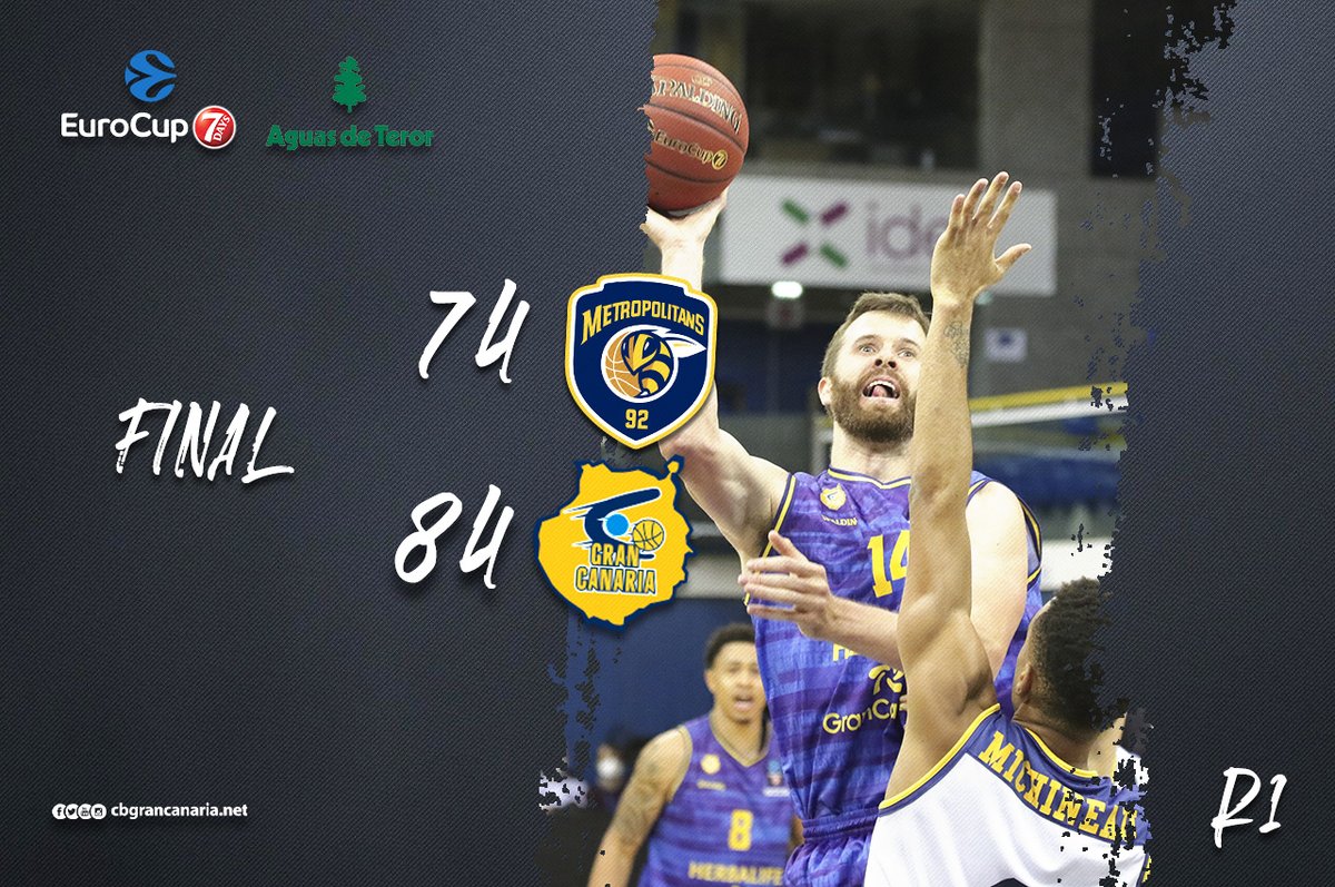 GranCanariaCB's tweet photo. 🏀 FINAL:

🇫🇷 @Metropolitans92 74
🐥 Herbalife Gran Canaria 84

🔥 #VamosGranca | #TodaUnaIsla https://t.co/KQSjEv9SVJ