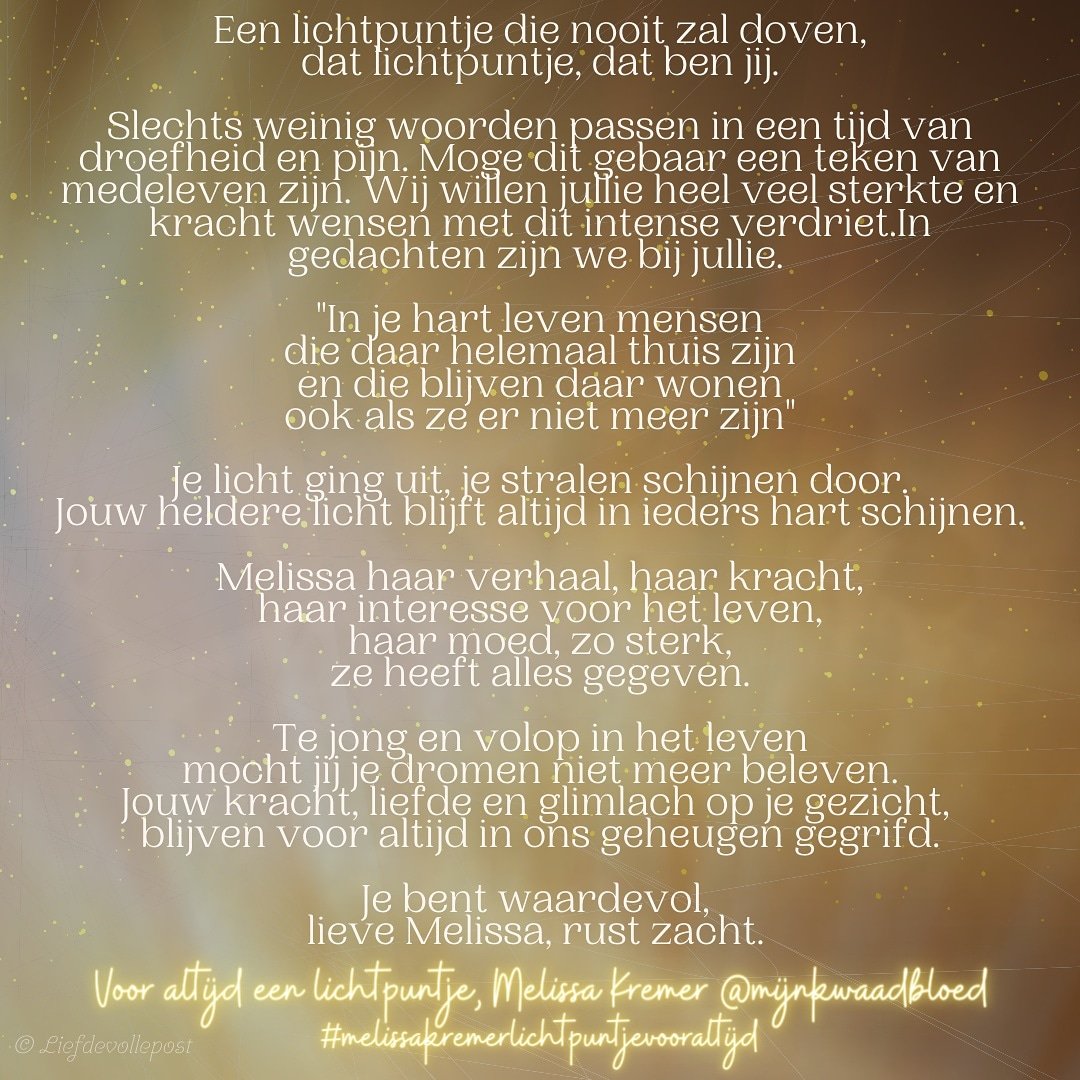 liefdevollepost's tweet photo. ⭐Rust zacht kanjer⭐
#MelissaKremer #mijnkwaadbloed 
#melissakremerlichtpuntjevooraltijd https://t.co/10IZGRyeWQ