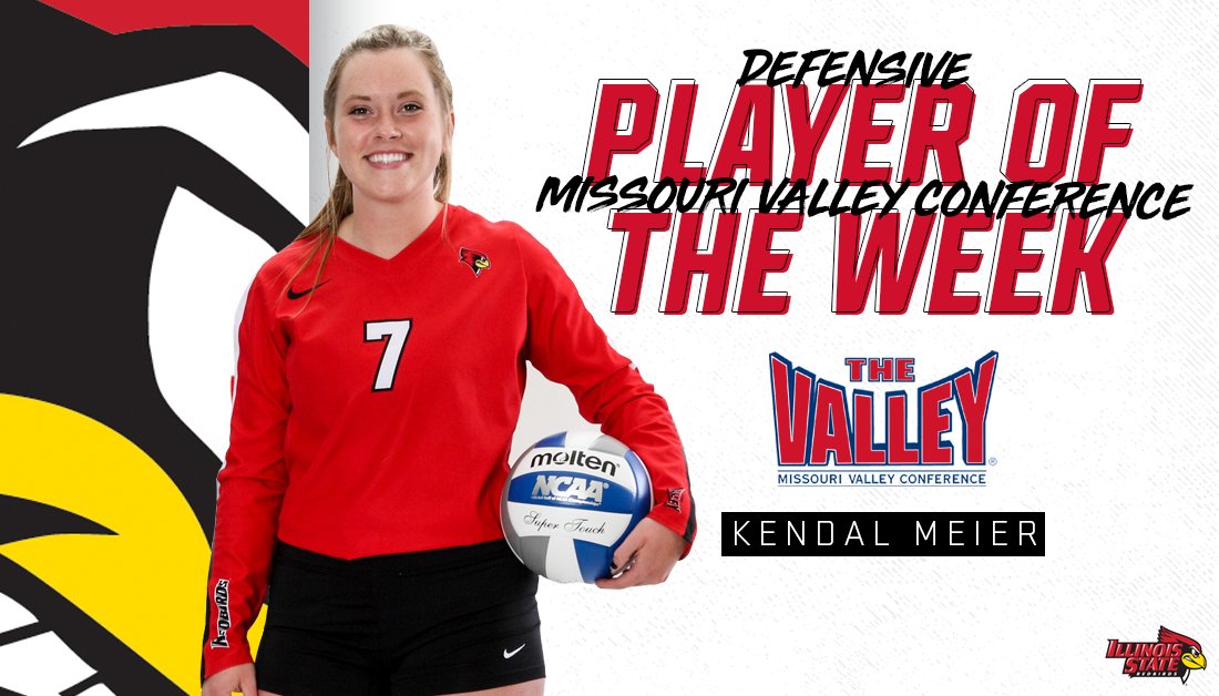 RedbirdVB's tweet photo. Holding it down in the back row this weekend has helped @KendalMeier earn the MVC Defensive Player of the Week honor!

📰: https://t.co/eWeMwE8OeX

#BackTheBirds // #DareToLead https://t.co/CXjq6Ella4