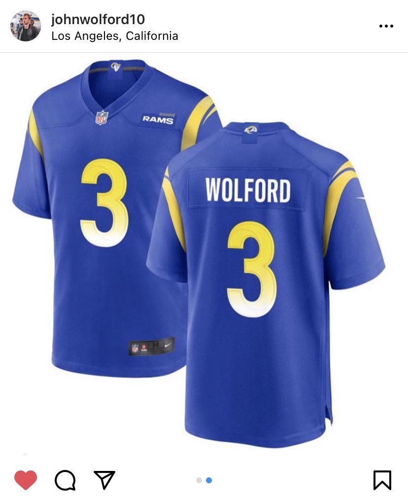 WFUSportsStats's tweet photo. Wolford officially changing to #3 in Los Angeles after an agreement with Stafford. Never too early to start making your 2021 Holiday List. 🤝 #WhyNotJohn https://t.co/cDBJYpoWbo