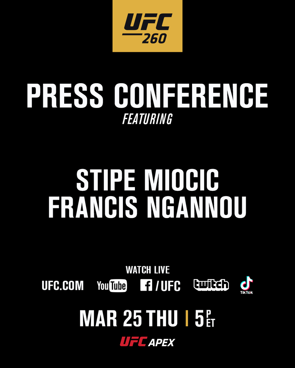 ufc's tweet photo. Two heavyweight face-offs! 

Don't miss 'em this week 👀 #UFC260 https://t.co/oie8pFtfoX
