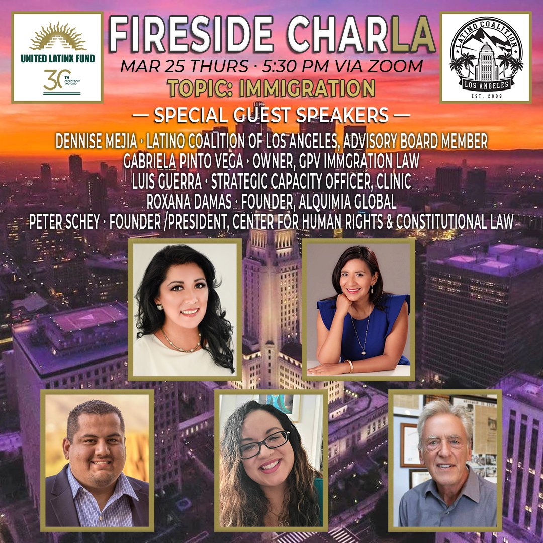 lacoalition_'s tweet photo. TOMORROW, our 'Fireside CharLA' is back!
TOPIC: Immigration
👉 RSVP HERE: https://t.co/fb4VsLxb6h
#UnitedLatinxFund #LCLA
#Latinx #Latino #LosAngeles https://t.co/9j38EYAMoU