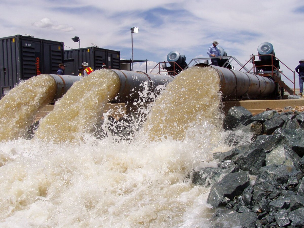 What's a cotton-sucker? Banks of high-flow, low-head axial flow pumps, intended to suck a lot of water from a river as quickly as possible, because rules limit the river level above which extraction is permitted (haha).(For illustration only -- pump supplier's images.)