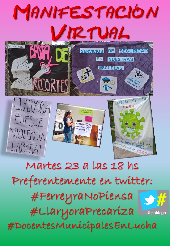 BelenColazo4's tweet photo. #FerreyraNoPIENSA
#LlaryoraPrecariza
#DocentesMunicipalesEnLucha
@LAVOZcomar 
@580universidad 
@Cadena3Com 
@radiomitre 
@RadioLa5taPata https://t.co/co69X97eXx