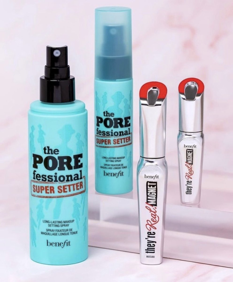 BenefitCanada's tweet photo. Watch out #Benebabes, the new girls are here and they AIN’T messing around! With The #POREfessional: Super Setter’s 16-Hour Makeup Hold and #TheyreRealMagnet Extreme Lengthening Mascara’s Innovative Magnetic Force Technology, you are set for any beauty situation thrown your way! https://t.co/iNZdotUYYd