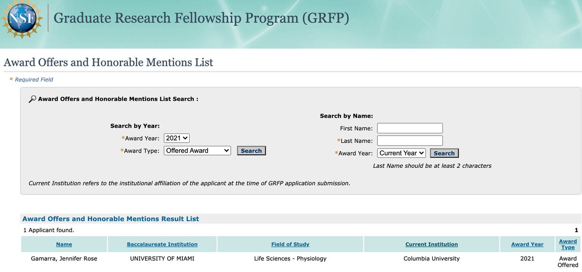 Still refreshing the page to make sure this is real...but so honored to have been awarded the #NSFGRFP !! Thank you to all of my scientific mentors, family and friends for all of the support that helped me to get here! 🧬🔬