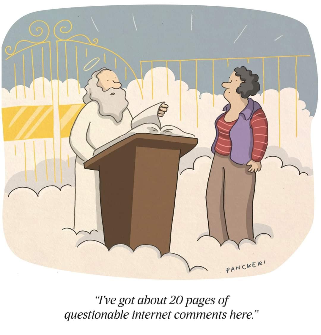 chadbensonshow's tweet photo. Cancel-culture in the afterlife... talk about retro-outrage!
#TuesdayThoughts #PearlyGates #Afterlife #RetroRage #CancelCulture #JusticeWarriors #WokeCulture #WokeTHIS https://t.co/sfSa0lrYfK