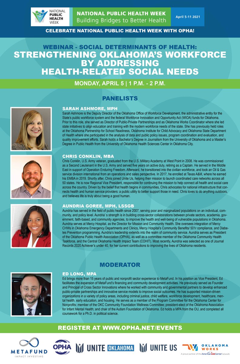 MetaFund's tweet photo. We are honored to moderate this important discussion with our friends @OKLAworks @UniteUsHQ and @OPHA_Health! Register today at https://t.co/rGpmVZ2P0E. #socialdeterminantsofhealth #OKWorksfo https://t.co/hTDlLD9eNj