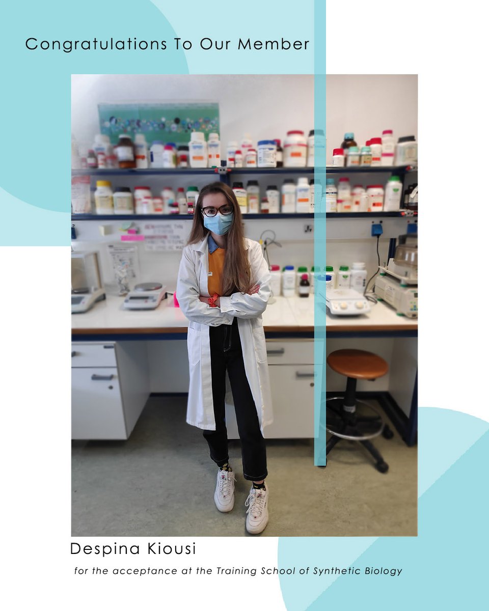 igemthrace's tweet photo. Congratulations to our member Despina Kiousi for the acceptance at the Training School of Synthetic Biology. 👏👏💛 https://t.co/pcwuKzFZ0T