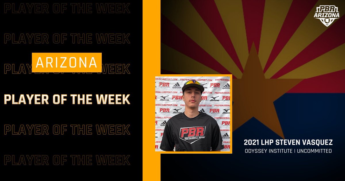 Prep Baseball Arizona (@prepbaseballaz) on Twitter photo 🌵Player of the Week
2021 LHP Steven Vasquez (Odyssey) was nearly perfect in his first start for the Minotaurs. Also, 7 for 8 with two doubles & HR with the bat to start the season.
<a href="/prepbaseball/">Prep Baseball</a> @PBR_Uncommitted <a href="/stevenTvasquez/">Steven T Vasquez</a>
➡️ bit.ly/31eIo9L 🌵Player of the Week
2021 LHP Steven Vasquez (Odyssey) was nearly perfect in his first start for the Minotaurs. Also, 7 for 8 with two doubles & HR with the bat to start the season.
<a href="/prepbaseball/">Prep Baseball</a> @PBR_Uncommitted <a href="/stevenTvasquez/">Steven T Vasquez</a>
➡️ bit.ly/31eIo9L