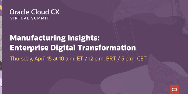 sahaabhishek's tweet image. #Manufacturers, learn how your peers are digitizing end-to-end #service processes to deliver high-value interactions that drive customer satisfaction, efficiency, and revenue. Join the #OracleCXSummit: @OracleCX bit.ly/3cePzF9