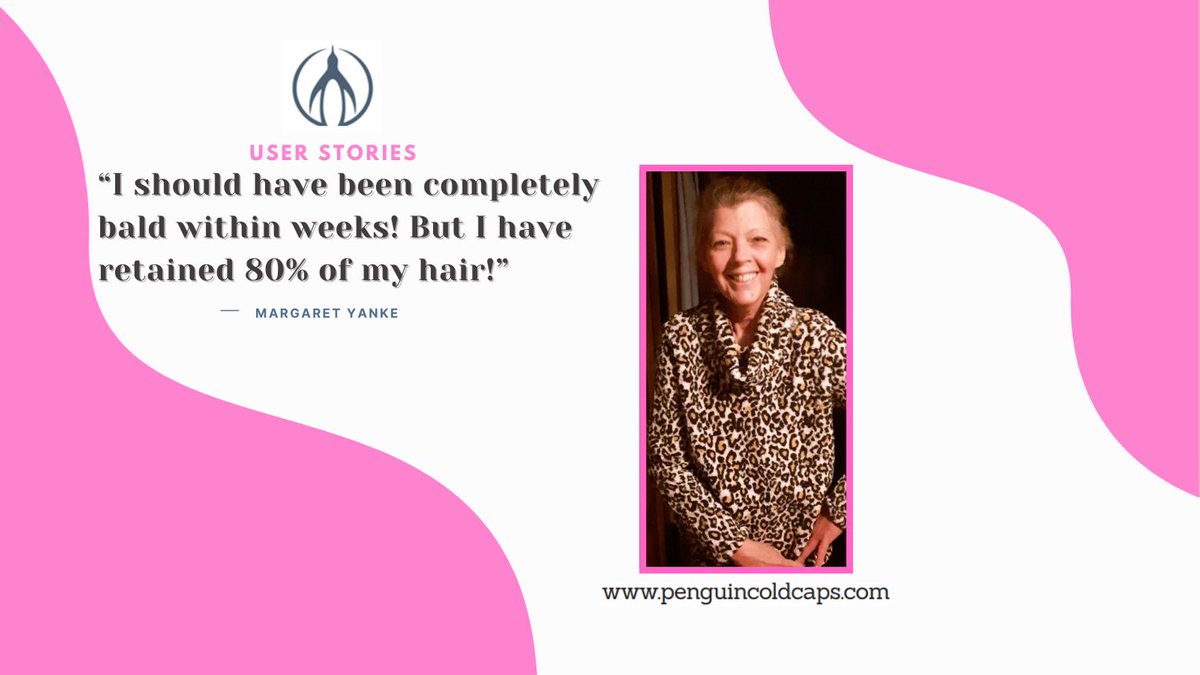 PenguinColdCaps's tweet image. “My fear of losing my hair was not due to vanity... my children had experienced enough watching both parents battle illness and I couldn’t bear the thought of them remembering their mother with a bald head.” - Margaret Yanke

#coldcap #coldcapping #coldcaps #penguincoldcaps