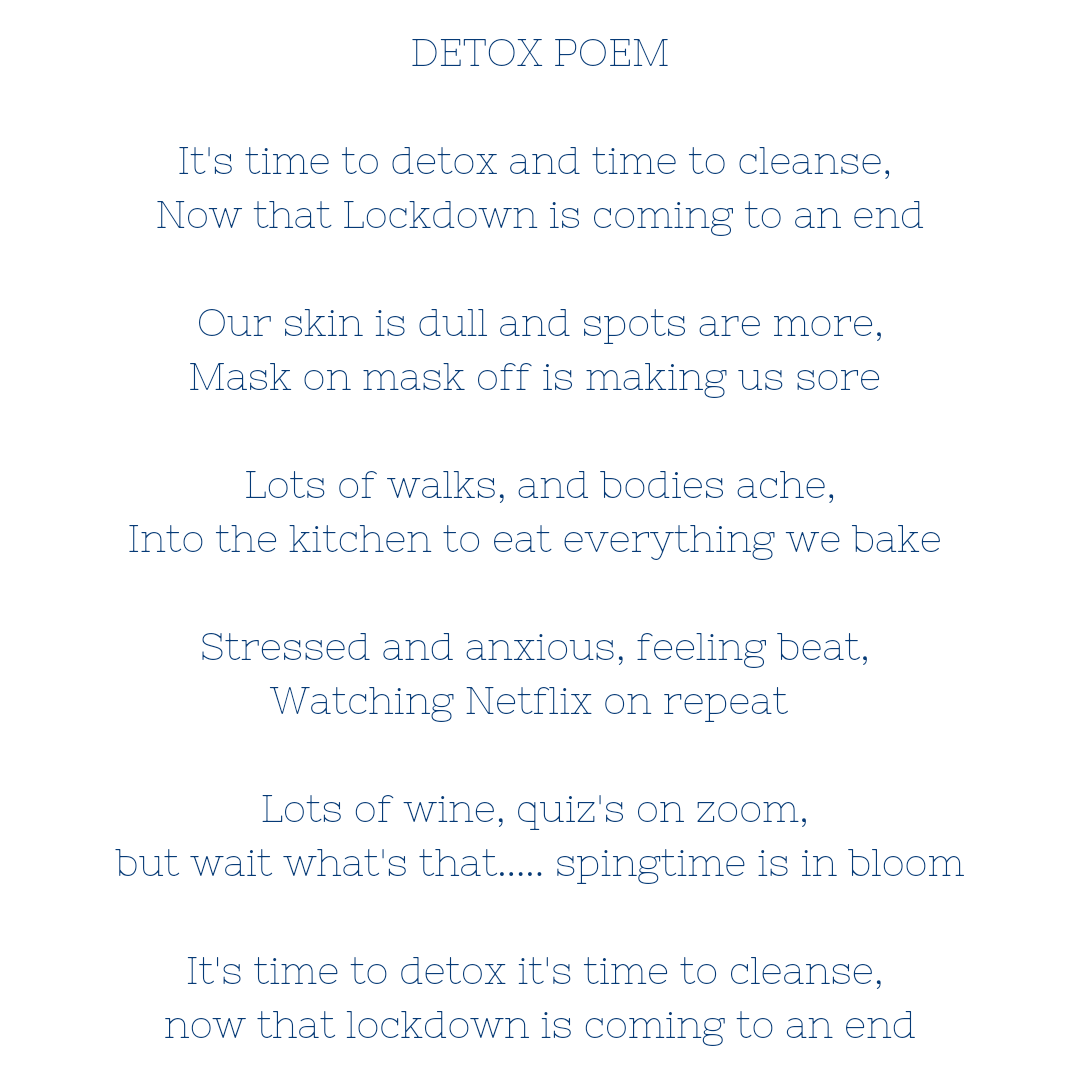 BeautyBox_UK_'s tweet photo. A little detox poem to go with the launch of our DETOX BOX 😊🛀😜
#poem #lockdown #lockdownfun #lockdownpoem #bitoffun #beauty #beautybox #detox #detoxbox #vegan #crueltyfree #ecofriendly #organic #natural #naturalsincare #smallbusiness #supportsmallbusiness #Wellbeing https://t.co/h9ydKsIoAW