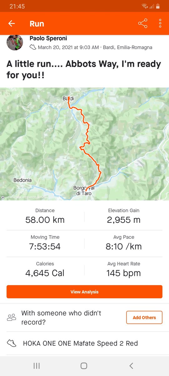 PaoloSpero's tweet photo. I would say I am ready for this. Decent last long run in the bag. Also discovered the joys of sticky rice as a good food to eat #abbotsway #125km @HOKAONEONE these mafate speed 2 are the perfect shoe
Now time to hope we move into an orange zone or this race isn't happening ๐๐ง https://t.co/mOM3WuSa8Z