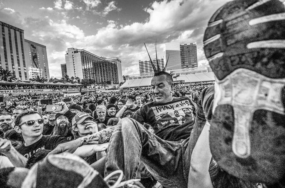 PunkRockBowling's tweet photo. What part of #PRB2021 are you looking forward to most; the music, the long awaited Punk family reunion, pool parties, after parties, festival food, seeing familiar faces, bowling,..??? 
📸 : @erremelian at #punkrockbowling 2019 https://t.co/MXADUg9nvG