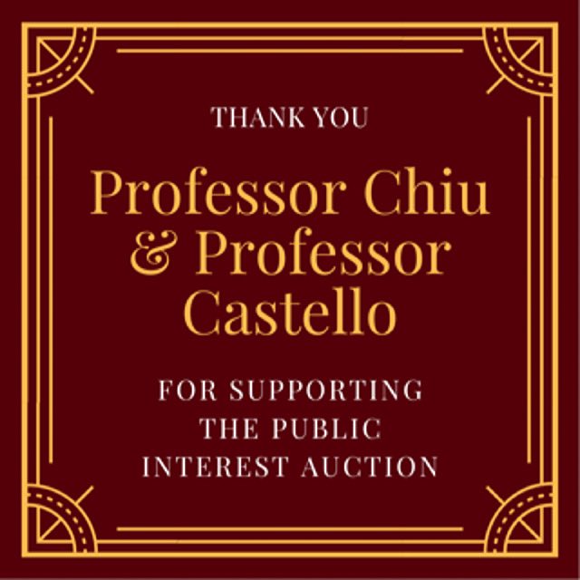 Want to take a walking tour of Chinatown and Little Italy? Now's your chance! Come bid on this opportunity to take a walking tour of Chinatown and Little Italy thanks to Professor Chiu and Professor Castello. Register at bit.ly/SjPIA to bid on March 25th!