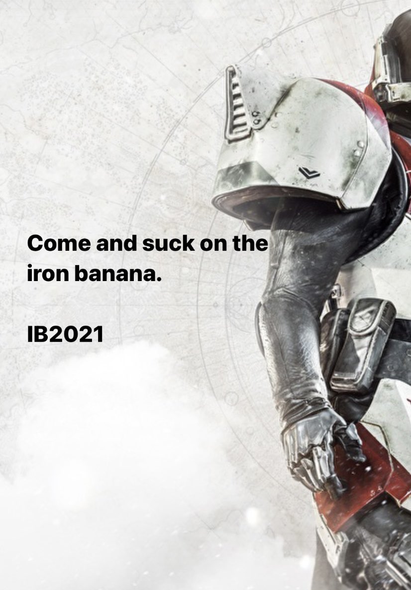 destinyexcuses's tweet photo. 😗🍌🍌🍌

#Destiny2 #bungie #ironbanner https://t.co/76z6fcNQCy