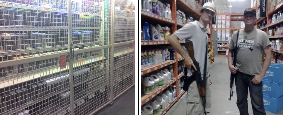 Why are spray paints locked up but people who open carry assault weapons in public aren’t?