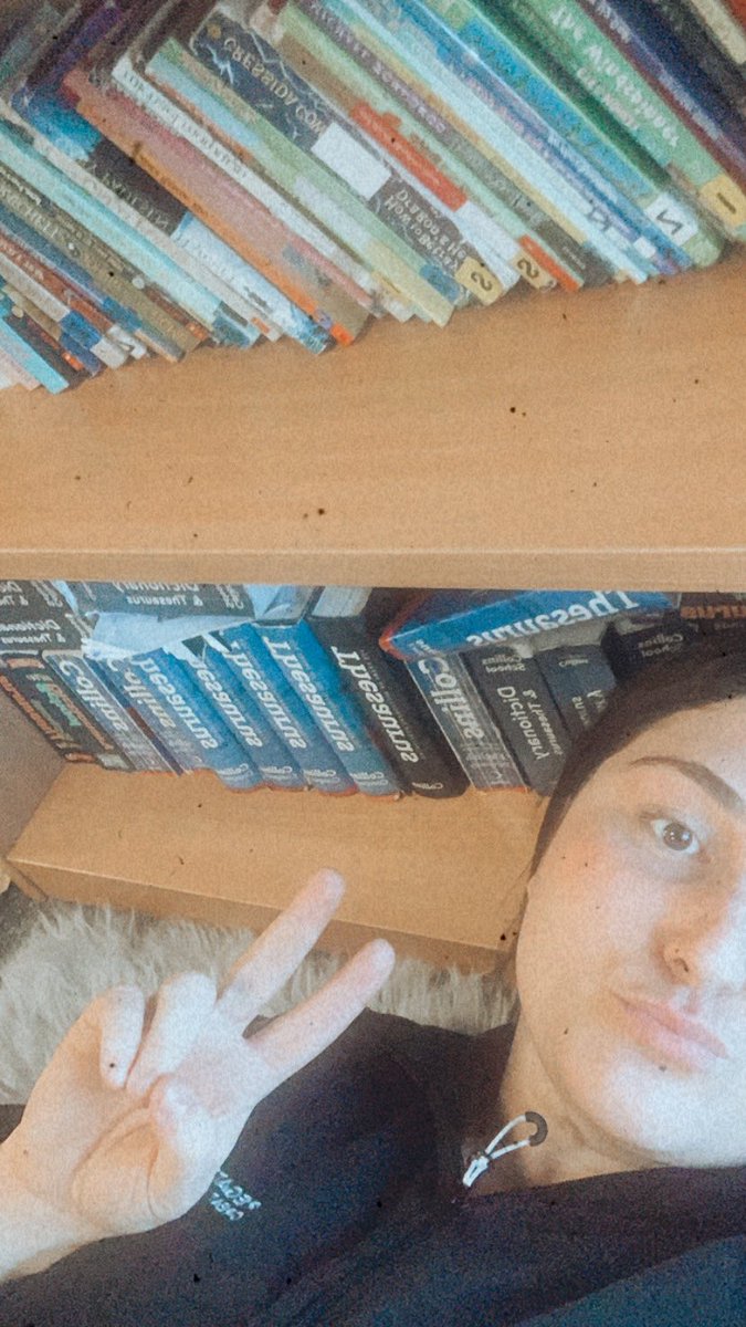 MrsFieldloves's tweet photo. 2nd remote parents’ eve today &amp; between calls I managed to find a quite spot to lay amongst the dictionaries in my book corner. I’m now wondering why I haven’t utilised this space more when having a midweek crisis. I think I’ll spend some more time here in the future. #edutwitter https://t.co/QGCzdytUwa