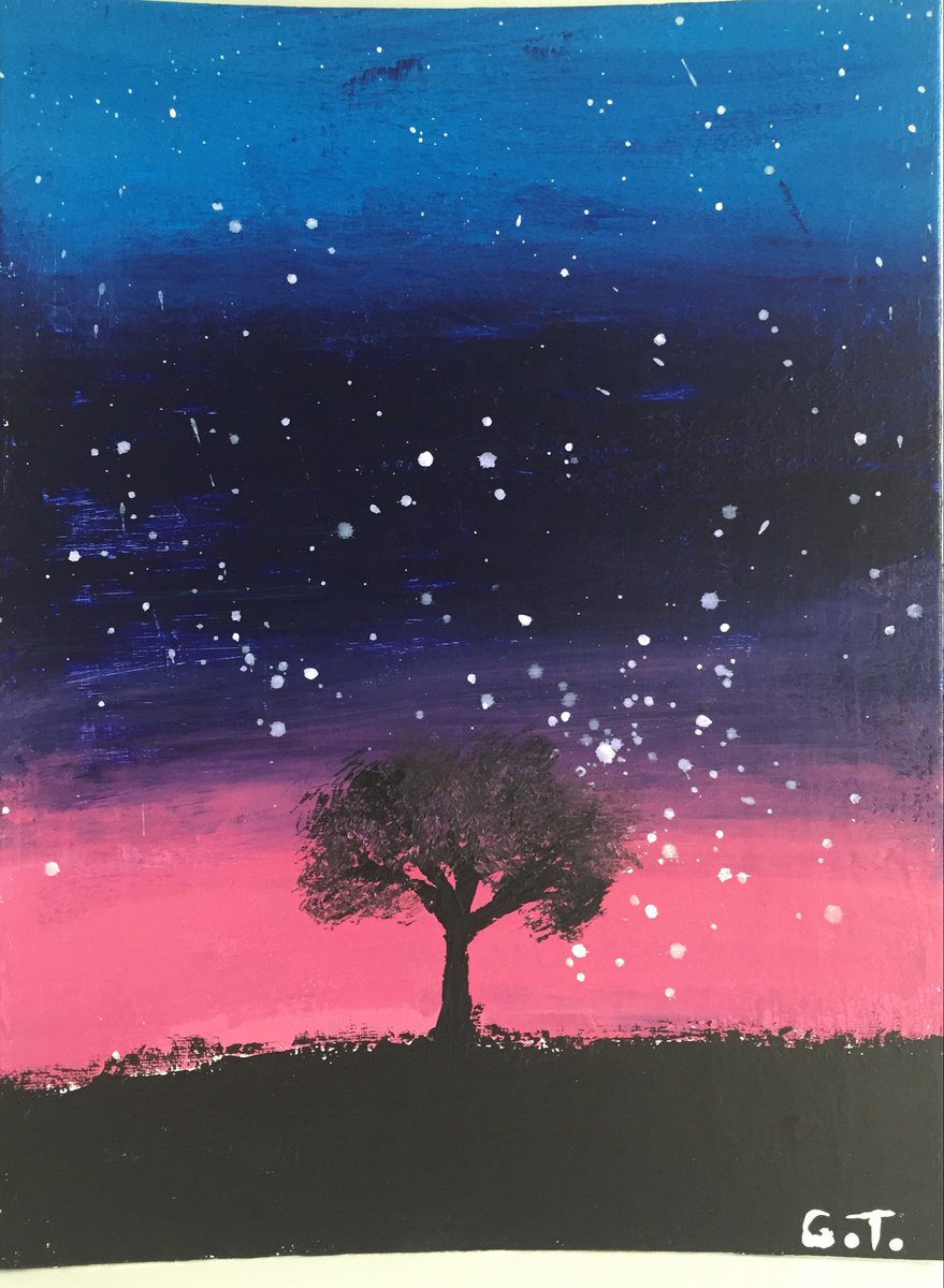 I had no idea my daughter could #paint like this. The other day she says to me “here you go” #acrylicpainting #canvas