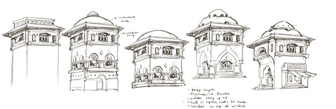 iterations on parrunian town house desingns, looking into combining turkish and italian architecture design language. #visualdevelopment #conceptart for Rhythmâ 