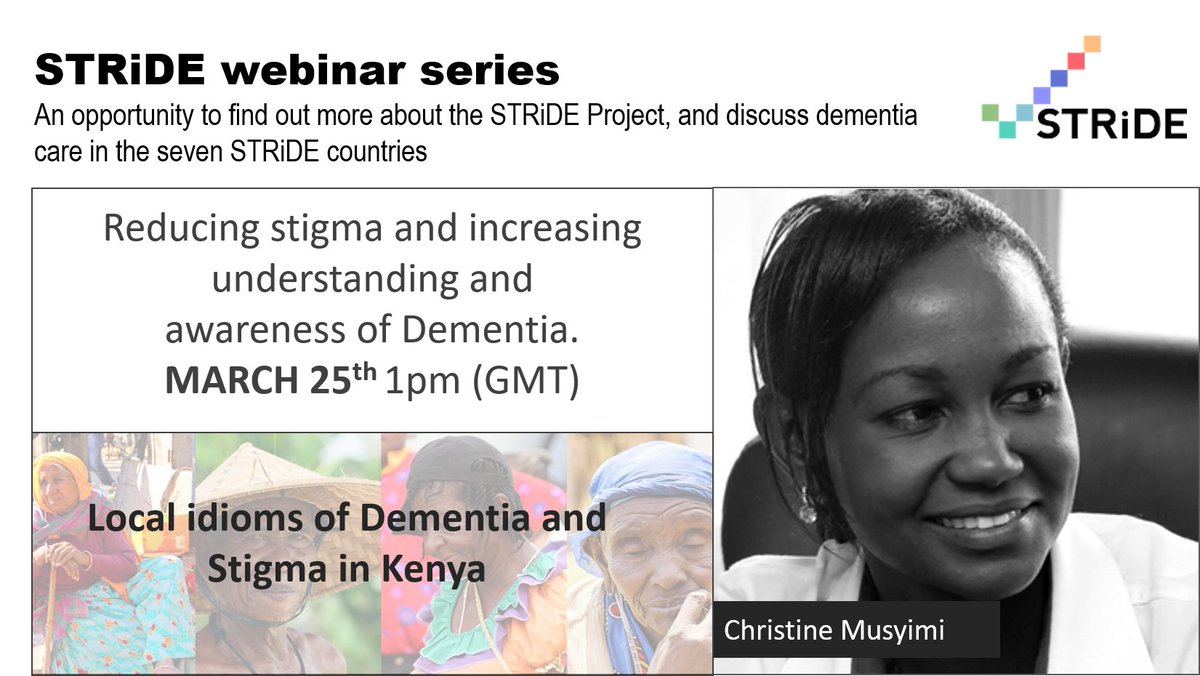 There is still time to register for our webinar exploring reducing #stigma and increasing understanding of #dementia - March 25, 1pm GMT: stridewebinar2.eventbrite.co.uk @StrideMexico @StrideJamaica @STRiDEIndonesia @STRiDE_IND @STRiDE_SA @STRiDEKenya @STRiDE_Brasil @GCRF