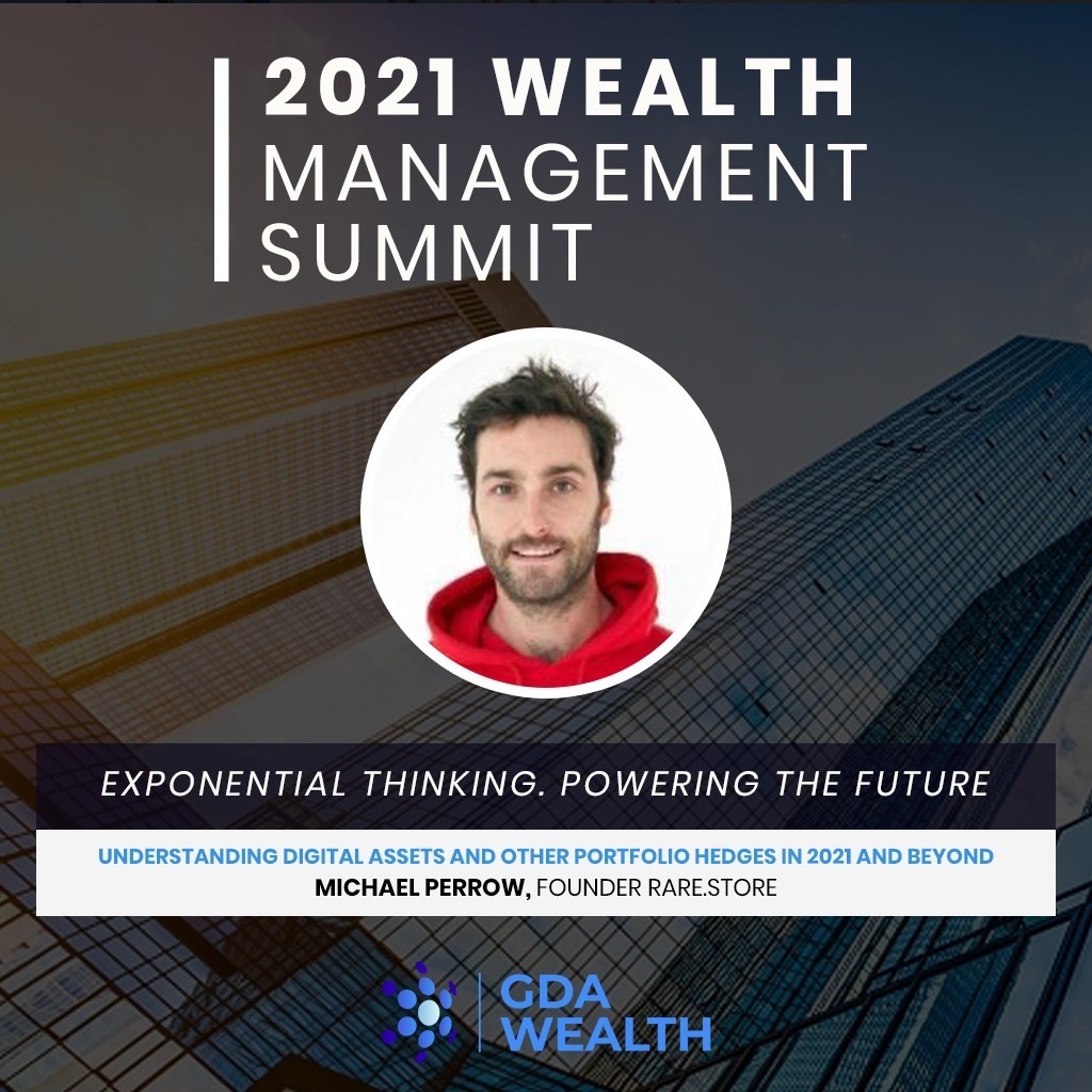 Meet <a href="/MichaelPerrow/">Michael Perrow</a> yet another esteemed guest speaker at the #WealthManagementSummit! Michael is the former VP of @Hut8Mining and is the founder of Rare.Store – a marketplace for NFT’s in partnership with <a href="/GdaGroupCo/">GDA Group</a>. 

Sign up here: gdawealth.com/wealth-managem…