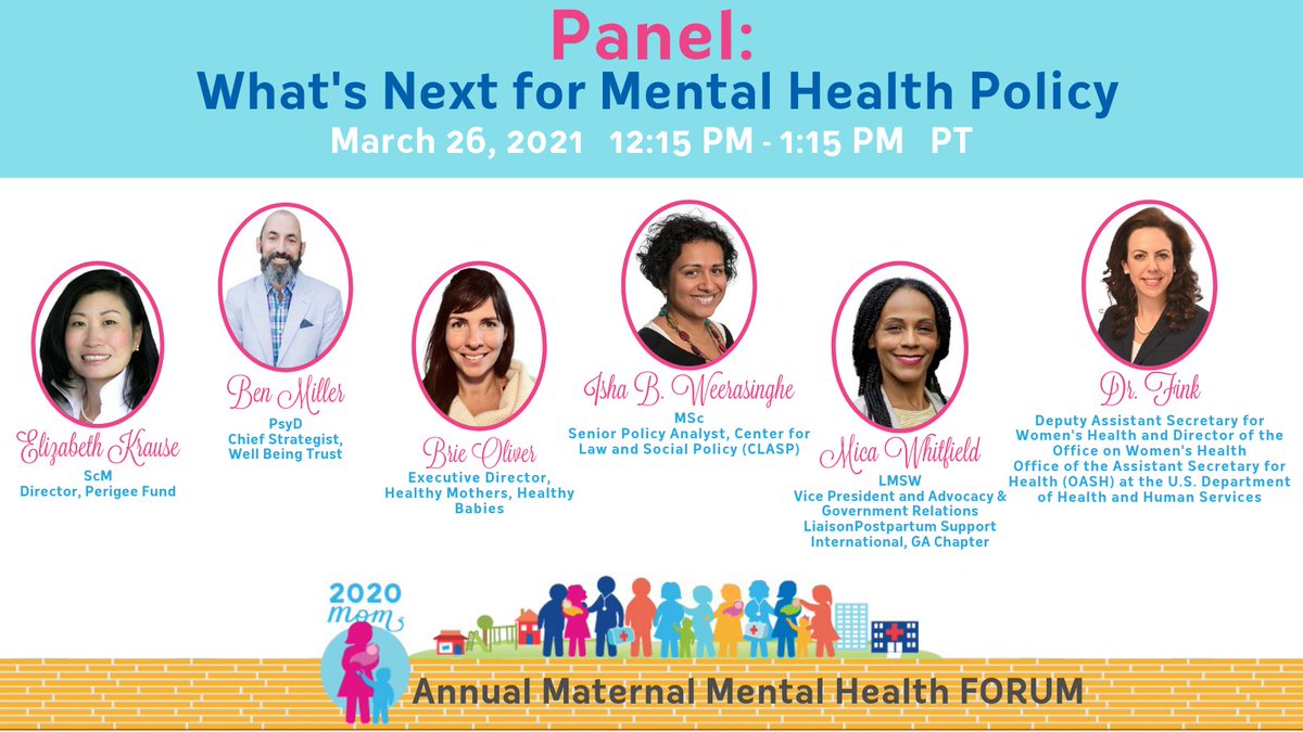 PolicyCenterMMH's tweet photo. -Panel 3: The 4th Trimester and Beyond - 10:45am PT
-A Special Performance by the Beautiful Singer and Songwriter, Esh - 12pm
-Panel 4: What’s Next for Mental Health Policy - 12:15pm PT
-Fireside Chat: What’s Next for Motherhood? And FORUM Closing - 1:15-2pm PT https://t.co/uL3VoXhwVq