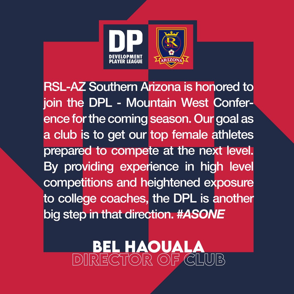 DP_League's tweet photo. π¨ New Club Alert π¨
Welcome to the DPL @rsl_azsa . The DPL will be the top level league for their girls side. Looking forward to seeing you compete in our new Mountain West Conference. #DPLWelcome #EverythingEarned #NothingGiven #TheJourney https://t.co/93MOMC8qKL
