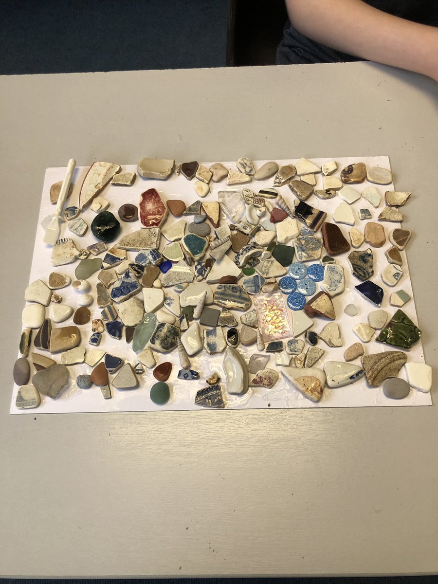 BuildingCchs's tweet photo. We spent an hour in our nurture bubble creating mosaics from found sea and river pottery. The young people were keen to know  how old it was and how long it had been in the river. It generated a lot of discussion 💖 #funforfree #playandresilience #creating #buildingresilience https://t.co/xKCjAdOGYH