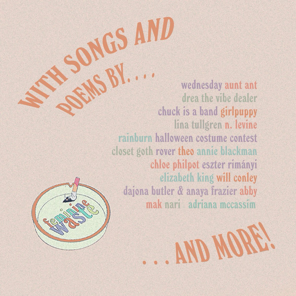 femininewaste's tweet photo. we are so excited! 🎤💛🌹

the comp is coming out TOMORROW! we really love these artists + poets 🍀🌼

you can check it out on bandcamp and submit last-minute in the link n our bio today <3 https://t.co/gXZfAftLjH