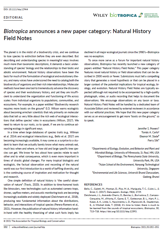 Biotropica tweet media