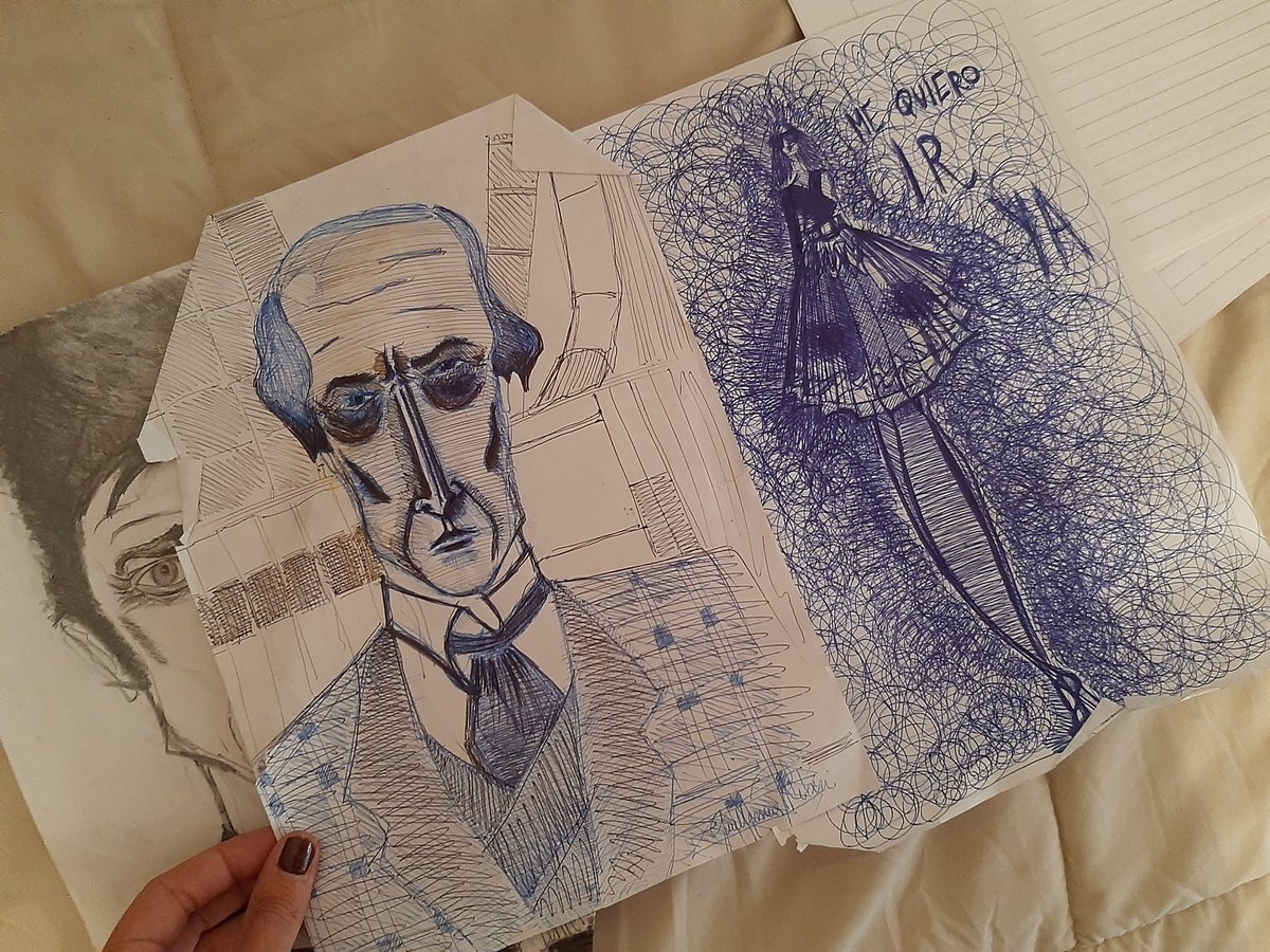 Me puse a tirar cosas de la facu y encontré: un alberdi y un dibujo que demuestra la rabia que tenía al cursar agrario