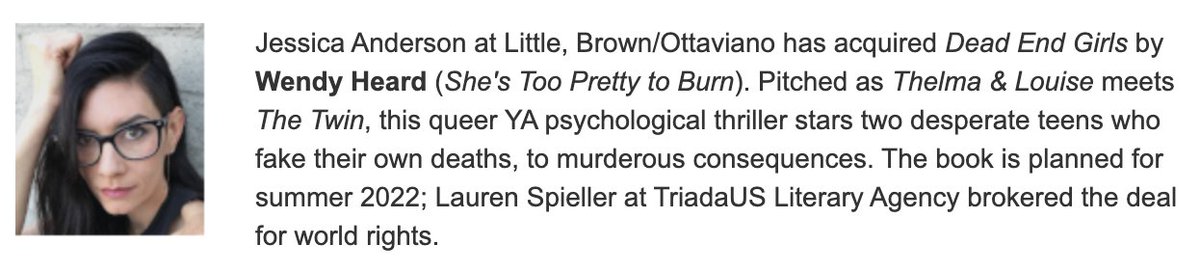 Book news!! DEAD END GIRLS, Summer 2022!