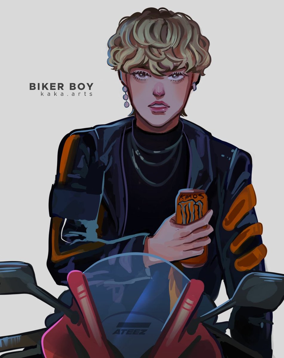 kaka_arts's tweet photo. Giving me that avril vibes but biker hj doodle everyone.

#illlustration #ATEEZfanart #김홍중 #HONGJOONG #에이티즈 #ATEEZ @ATEEZofficial https://t.co/geualtmyS4