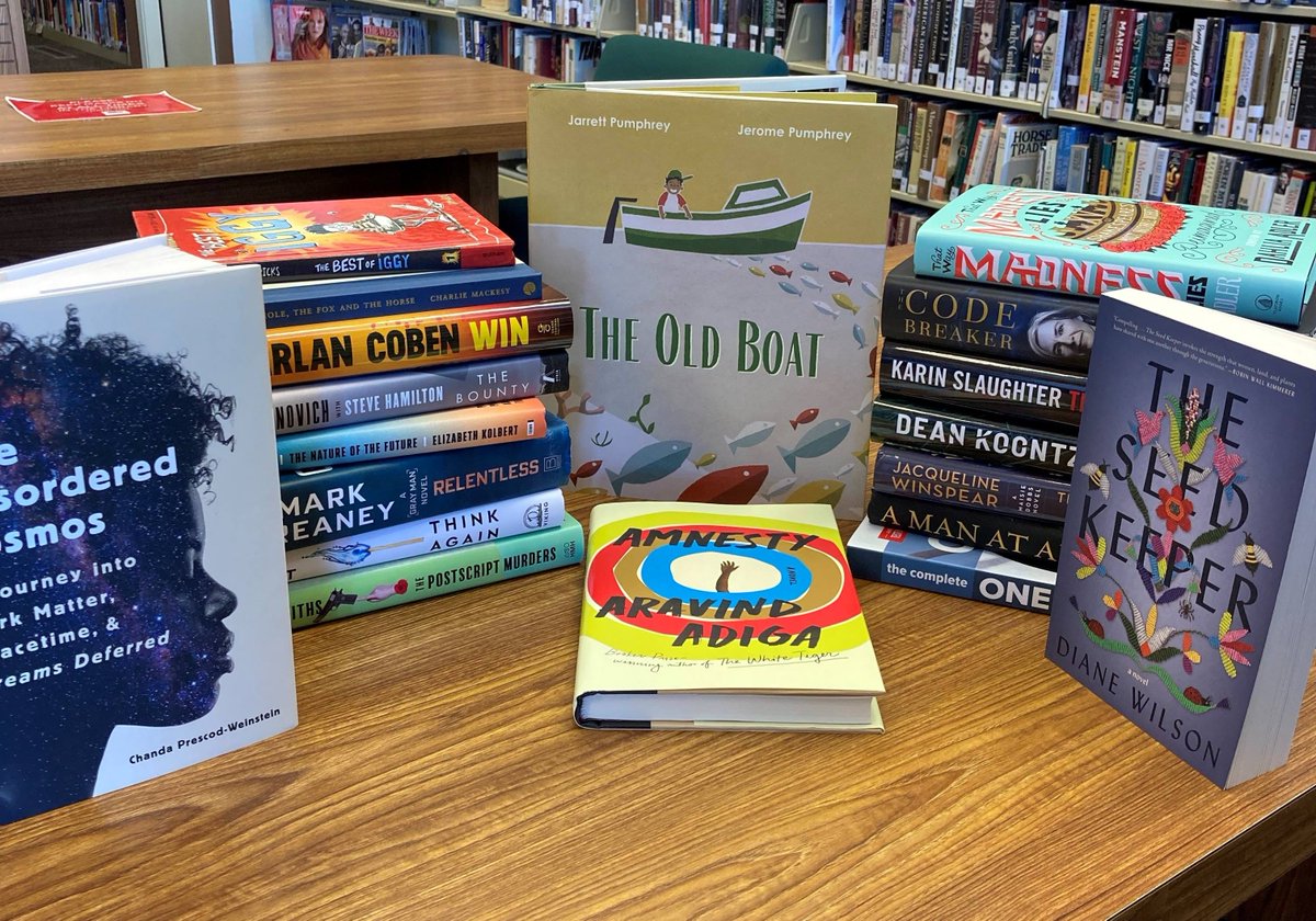 CbruckMccall's tweet photo. Check out this weeks new arrivals!
@ellygriffiths 
@jenniferdoudna 
@wjpumphrey 
@wjpumphrey 
@MissDahlELama 
@MissDahlELama 
#chandaprescodweinstein
#TheSeedKeeper
#TheCodeBreaker
#Amnesty https://t.co/JI6c3Ooo20