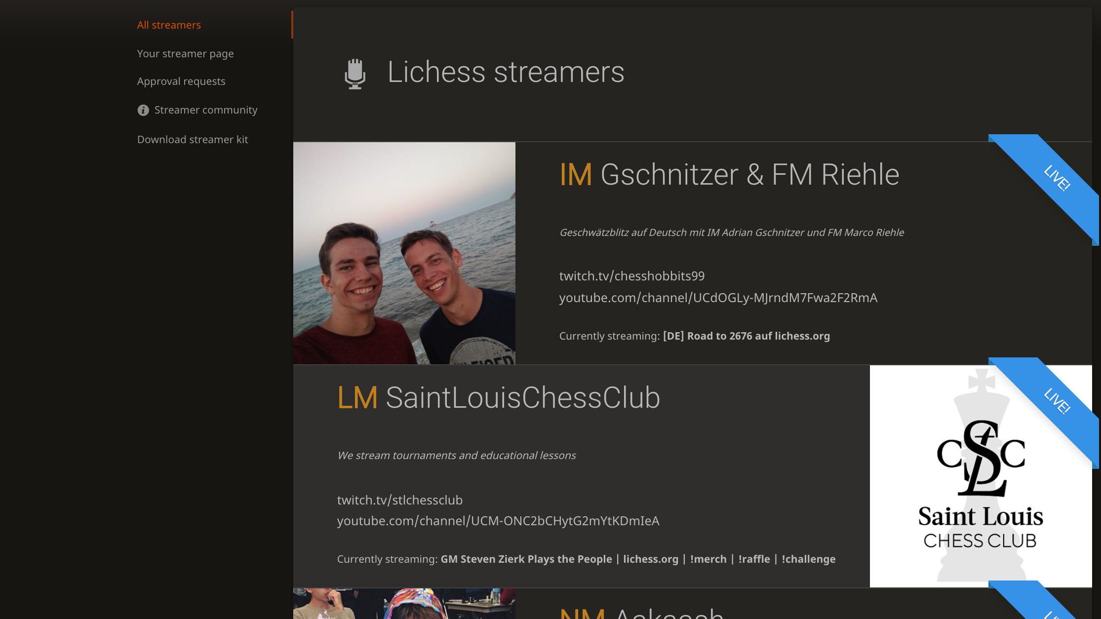 Join the Lichess Streamer Community