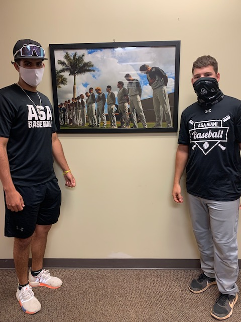 ASAHialeah's tweet photo. We are proud to highlight ASA's Baseball players and alumni Ronald Zayas and Justin Chapman. They are on campus today getting ready for the summer term and representing with ASA T-shirts. Come join our team at ASA Miami! #baseball #cometoasa #asacollege #thecollegeofchoice https://t.co/5UUZ30LnDY